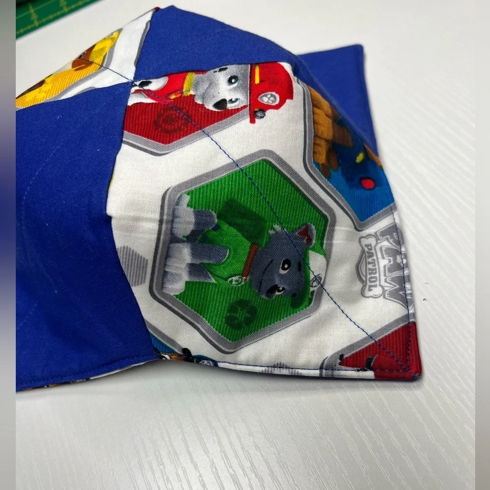 Hand Crafted Bowl Cozy Bowl Holder Microwavable  Cotton Padded Paw Patrol Blue